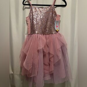 Sparkling Pink Sequin Kids Costume Dress size 14 nwt